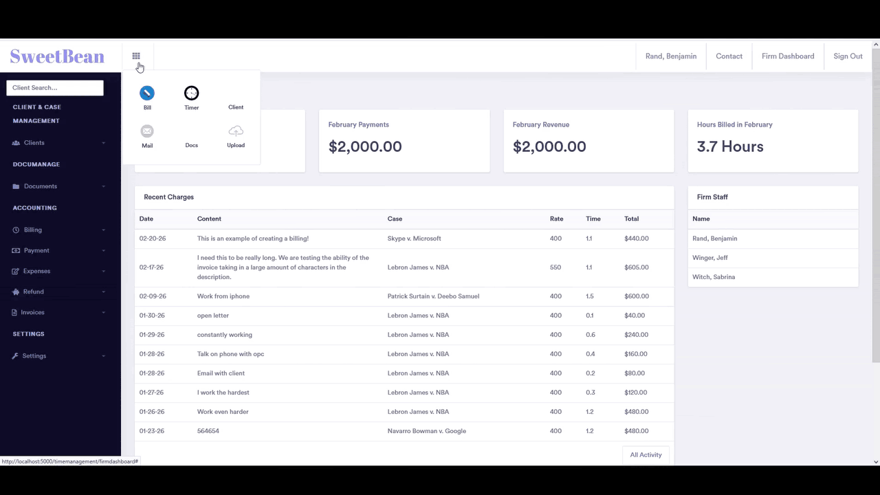 Create billing workflow demo